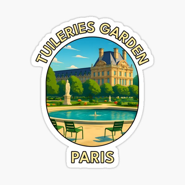 Item preview, Tuileries Garden - Paris Summer Landscape Illustration designed and sold by inkNext.
