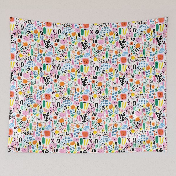 Item preview, Whimsical Nature-Inspired Seamless Doodle Pattern designed and sold by HasHs.