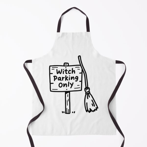 Item preview, Witch broom parking sign doodle designed and sold by BibbleBambie.