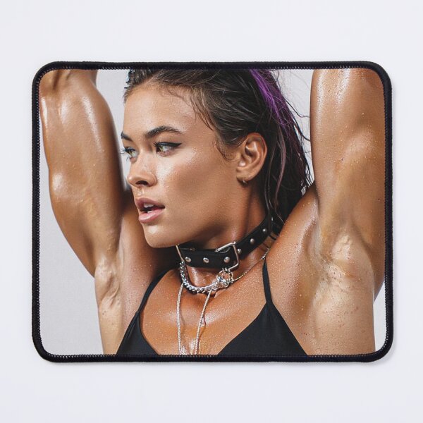 Item preview, Beautiful sexy gym woman posing with her arms up showing her armpits sweating designed and sold by Vintage Designs +.