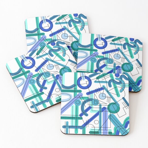 Item preview, blue geometry  designed and sold by Rajashree-Art.