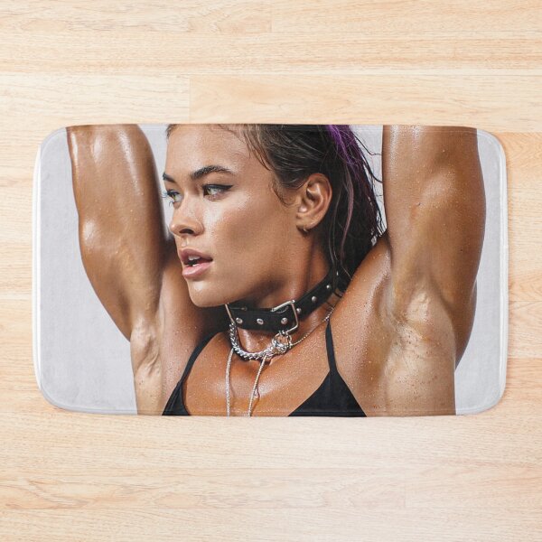 Item preview, Beautiful sexy gym woman posing with her arms up showing her armpits sweating designed and sold by Vintage Designs +.