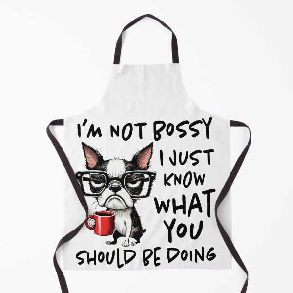 Item preview, I'm Not Bossy – Grumpy Dog with Coffee and Attitude designed and sold by FashionableDesign.