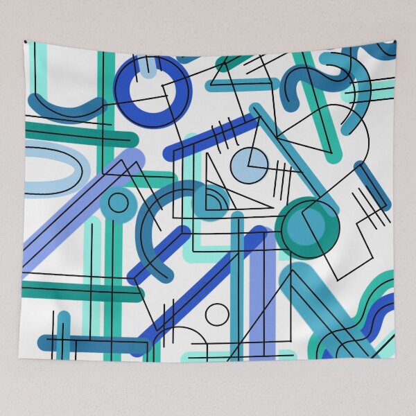 Item preview, blue geometry  designed and sold by Rajashree-Art.