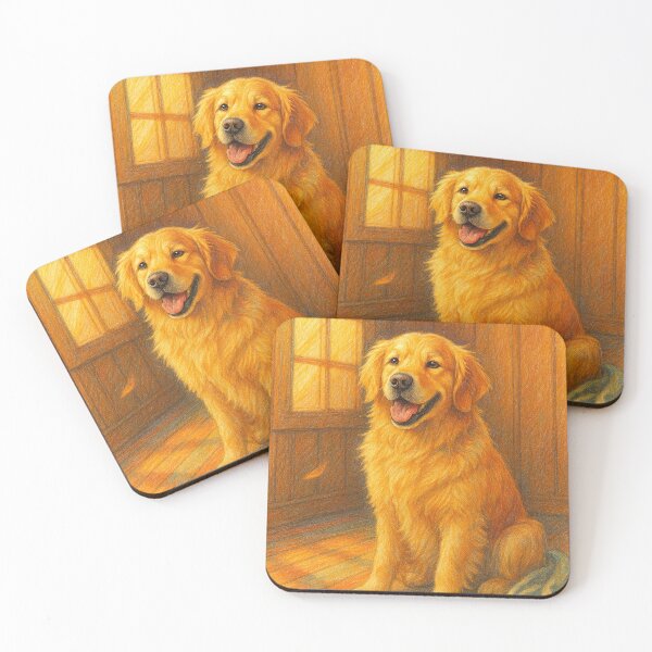 Item preview, Golden Glow: Retriever by the Window designed and sold by Itjung-Room.