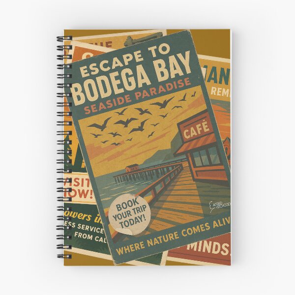 Item preview, Bodega Bay - The Birds Retro Travel Poster Art designed and sold by Cult23.
