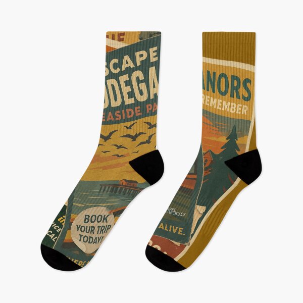 Item preview, Bodega Bay - The Birds Retro Travel Poster Art designed and sold by Cult23.