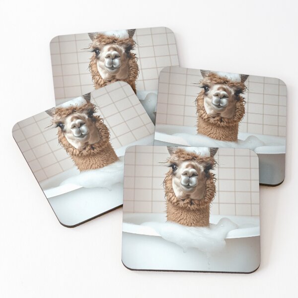 Item preview, Llama Taking a Bath, Cute Bathroom Decor designed and sold by CheekyAnimalz.