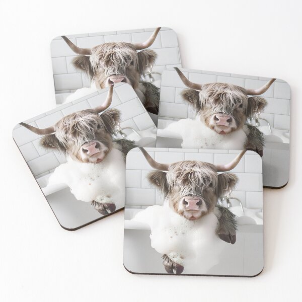 Item preview, Highland Cow Taking a Bath, Cute Bathroom Decor designed and sold by CheekyAnimalz.