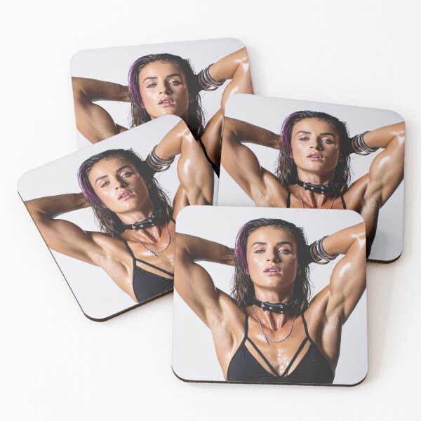 Item preview,  Beautiful sexy gym woman posing with her arms up showing her armpits sweating designed and sold by Vintage Designs +.