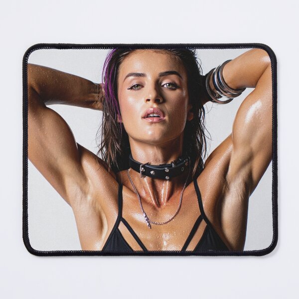 Item preview, Beautiful sexy gym woman posing with her arms up showing her armpits sweating designed and sold by Vintage Designs +.