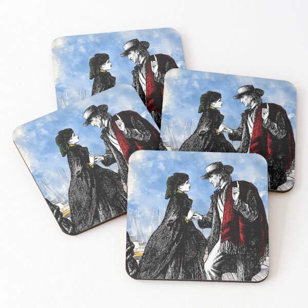 Item preview, A quiet moment by the dockside – Romantic Victorian Digital Collage with Nautical Theme designed and sold by The Harsnett Printworks.