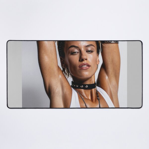 Item preview, Beautiful sexy gym woman posing with her arms up showing her armpits sweating designed and sold by Vintage Designs +.