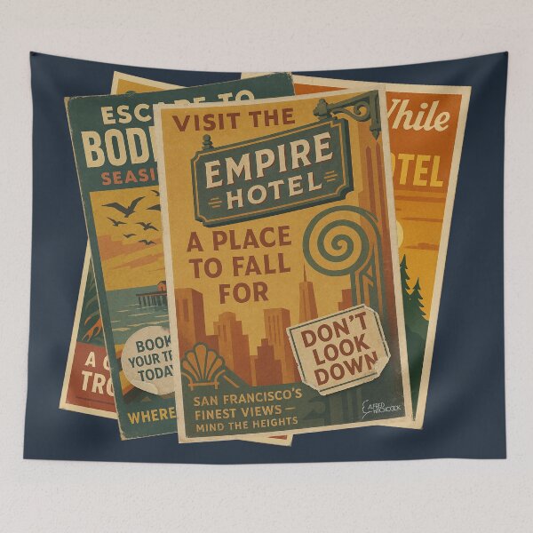 Item preview, Vertigo Empire Hotel Retro Travel Poster Art designed and sold by Cult23.