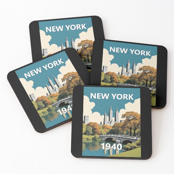 Item preview, Vintage Poster New York Central Park Graphic Art 1940 Forties designed and sold by KALEIDOSCOPE UK.