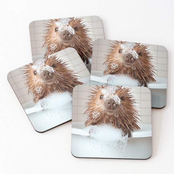 Item preview, Porcupine Taking a Bath, Cute Bathroom Decor designed and sold by CheekyAnimalz.