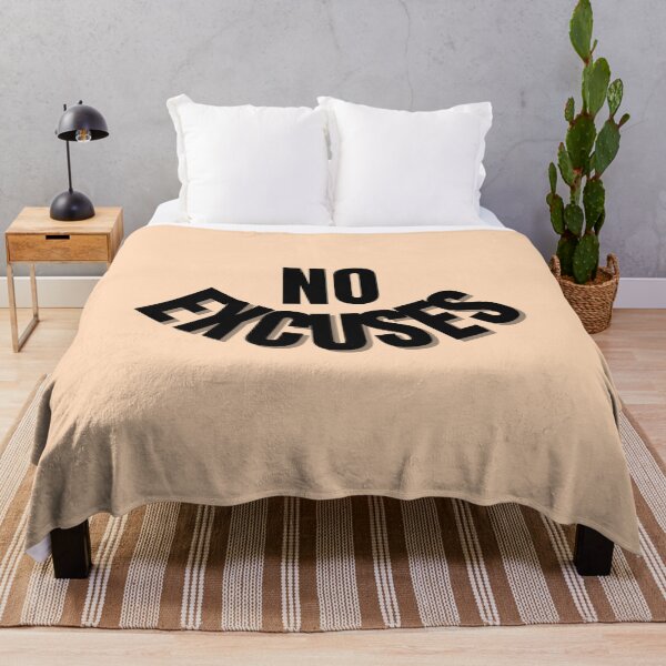 Item preview, No Excuses Motivational Quote – Bold Typography Design on Peach Background designed and sold by thoratsdesign.