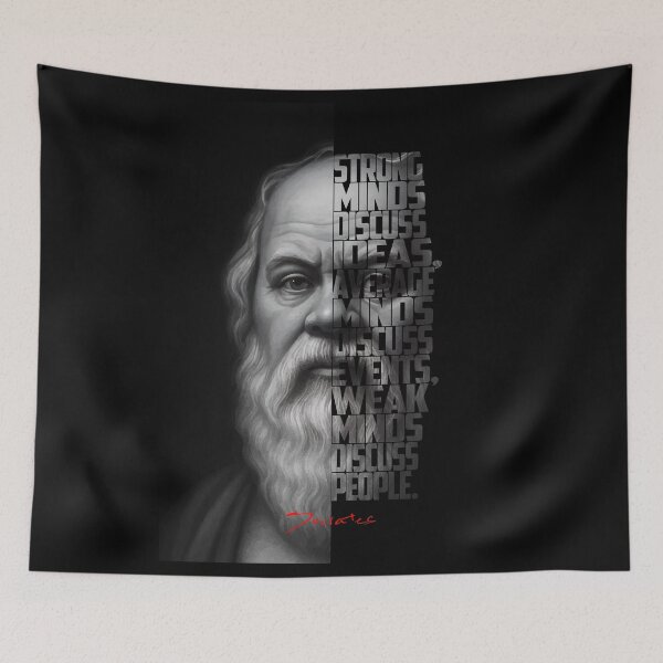 Item preview, Socrates Quote Poster – Monochrome Wisdom Portrait Art designed and sold by Enea Kelo.