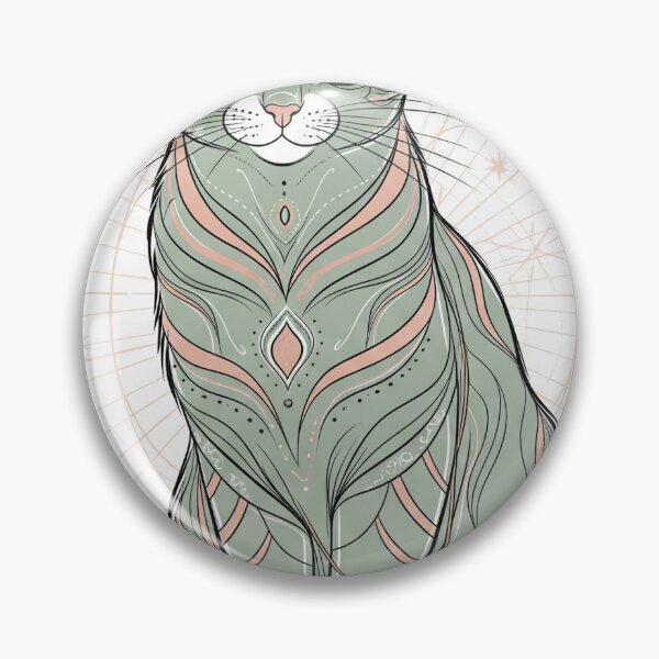 Item preview, Cat with Golden Scarab and Third Eye – Minimalist Cosmic Art - Third Eye Cat with Golden Scarab – Celestial Minimalist Art designed and sold by 	aluzia.design.