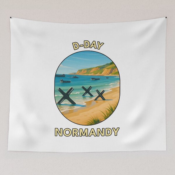 Item preview, D-Day Landing Beaches – Normandy WWII Memorial Coastal Art designed and sold by inkNext.