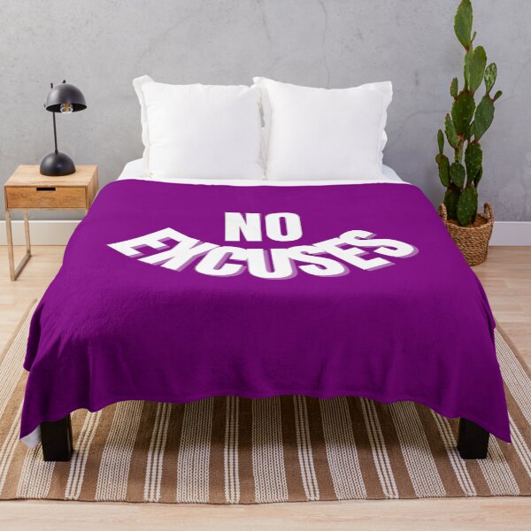 Item preview, No Excuses Motivational Quote – Bold Typography Design on Purple Background designed and sold by thoratsdesign.