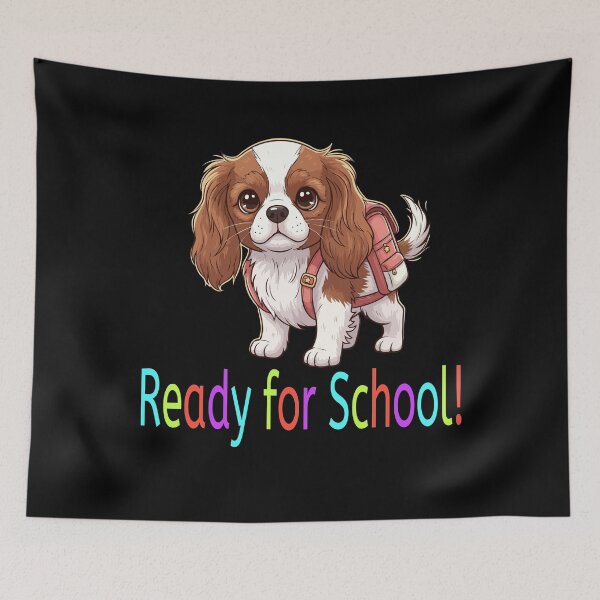 Item preview, Ready for School Cute Cavalier King Charles Spaniel Puppy – Back to School designed and sold by The Real Life Symphony.