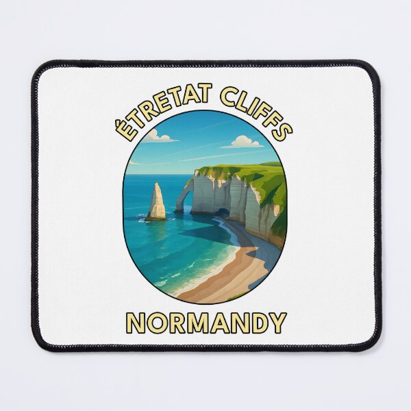 Item preview, Étretat Cliffs, Normandy Coast – Scenic French Seaside Vector Art designed and sold by inkNext.