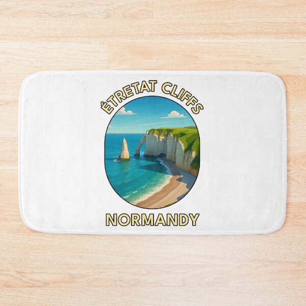 Item preview, Étretat Cliffs, Normandy Coast – Scenic French Seaside Vector Art designed and sold by inkNext.