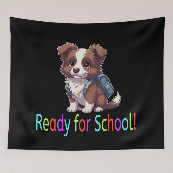 Item preview, Ready for School Cute Border Collie Puppy – Back to School designed and sold by The Real Life Symphony.