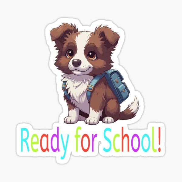 Item preview, Ready for School Cute Border Collie Puppy – Back to School designed and sold by The Real Life Symphony.