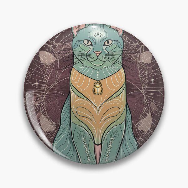 Item preview, Sacred Ceremony Cat with Scarab – Alchemy, Geometry & Vision designed and sold by 	aluzia.design.