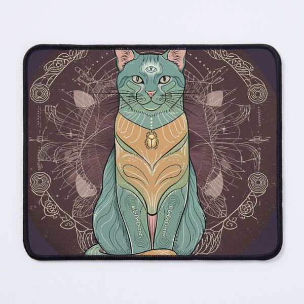 Item preview, Sacred Ceremony Cat with Scarab – Alchemy, Geometry & Vision designed and sold by aluzia.design.