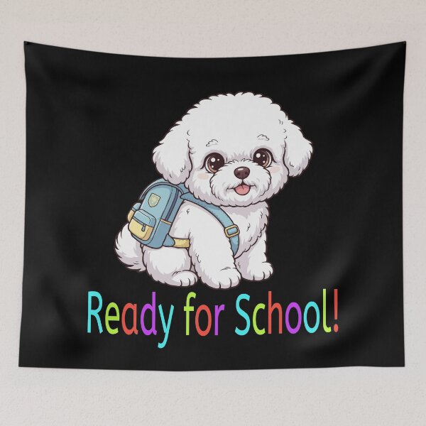 Item preview, Ready for School Cute Bichon Frise Puppy – Back to School designed and sold by The Real Life Symphony.