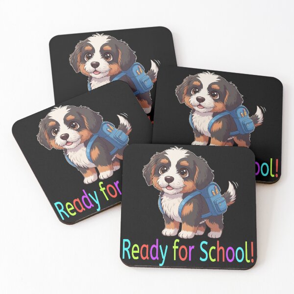 Item preview, Ready for School Cute Bernedoodle Puppy – Back to School designed and sold by The Real Life Symphony.