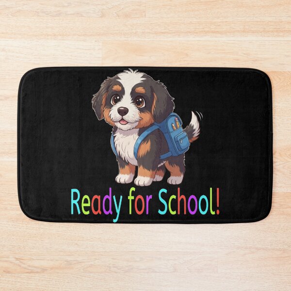 Item preview, Ready for School Cute Bernedoodle Puppy – Back to School designed and sold by The Real Life Symphony.
