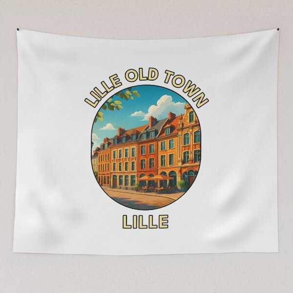 Item preview, Lille Old Town – Vieux-Lille Historic District, France Travel Illustration designed and sold by inkNext.