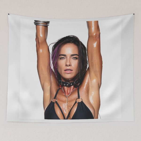 Item preview,  Beautiful sexy gym woman posing with her arms up showing her armpits sweating designed and sold by Vintage Designs +.