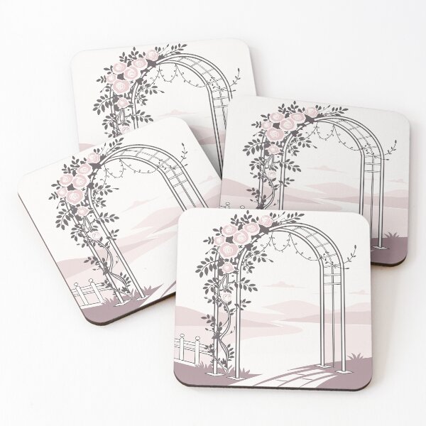 Item preview, A beautiful wedding arch decorated with pink flowers designed and sold by Merrylands Artshop.