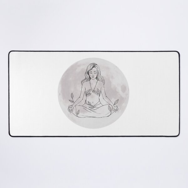 Item preview, Lunar Peace – Meditating Woman in Floral Moonlight Tshirt designed and sold by AmeliaKrysiak.