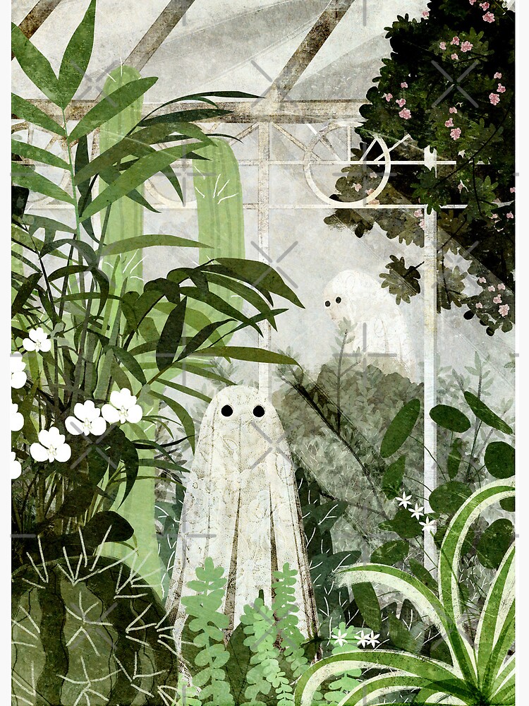 Thumbnail 2 of 2, Art Board Print, There's A Ghost in the Greenhouse Again designed and sold by katherineblower.