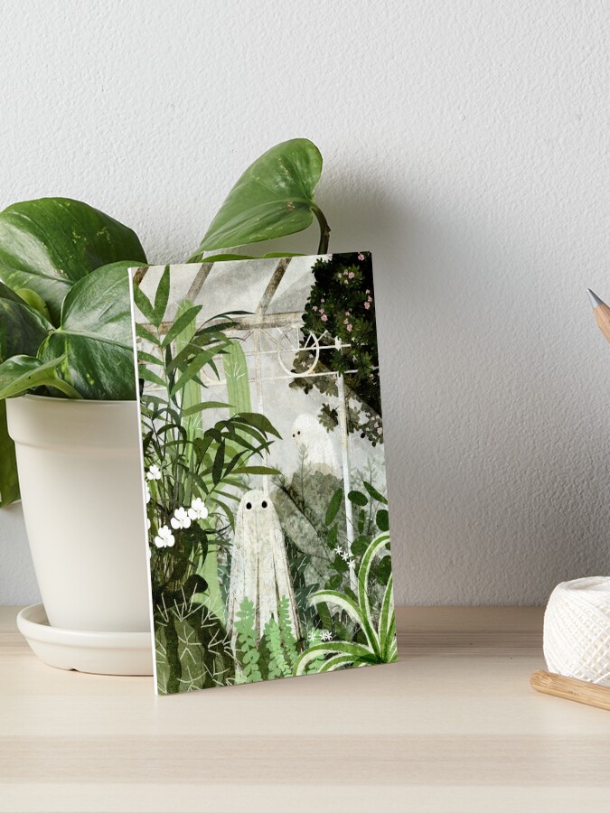 Thumbnail 1 of 2, Art Board Print, There's A Ghost in the Greenhouse Again designed and sold by katherineblower.