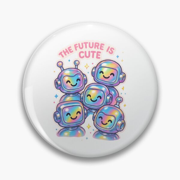 Item preview, COLORFUL ROBOT FACES - THE FUTURE IS CUTE designed and sold by KISHNAY-FASHION.
