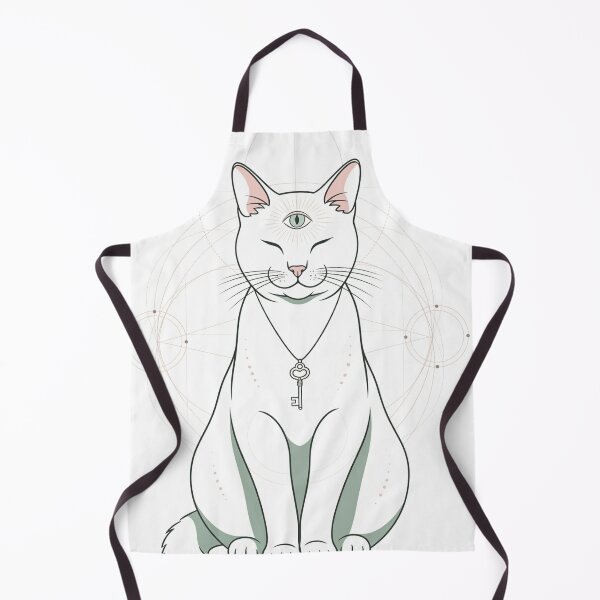 Item preview, The Keeper of the Key - Inner Portal White Cat with Key and Third Eye – Inner Portal designed and sold by 	aluzia.design.