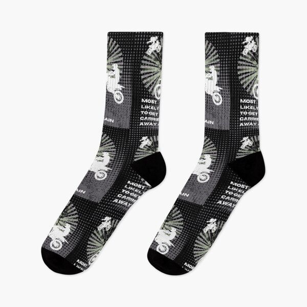Item preview, Most Likely to Get Carried Away Again. (gray background) Motocross Lover designed and sold by bekksa.