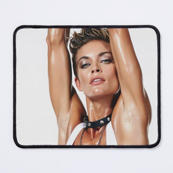 Item preview, Beautiful sexy gym woman posing with her arms up showing her armpits sweating designed and sold by Vintage Designs +.