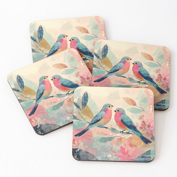 Item preview, Pájaros del amor en collage designed and sold by PurpleAdventure.