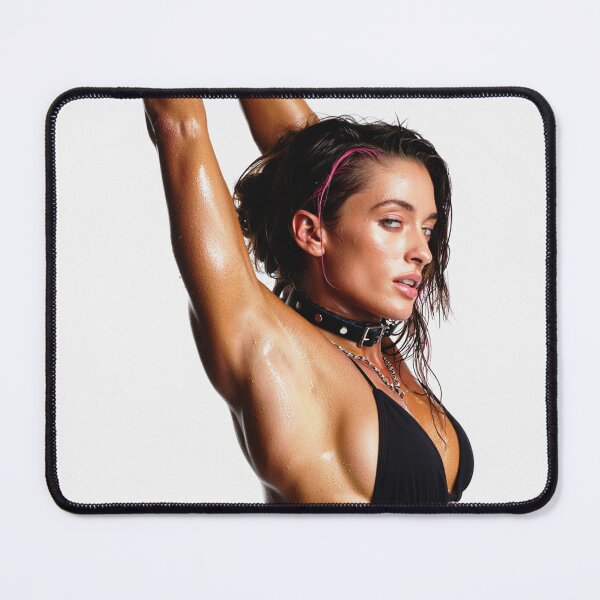 Item preview, Beautiful sexy gym woman posing with her arms up showing her armpits sweating designed and sold by Vintage Designs +.