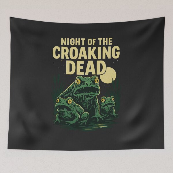 Item preview, Night of the Croaking Dead – Frog Apocalypse Tee designed and sold by Camp Chaos by Wharf Wreckers.