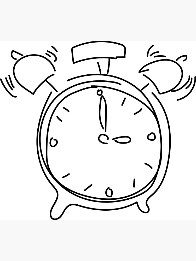 Hand Drawn Cute Alarm Clock Stock Vector - Illustration of clock, awake:  231587707