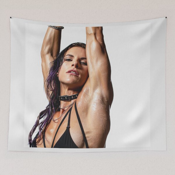 Item preview, Beautiful sexy gym woman posing with her arms up showing her armpits sweating designed and sold by Vintage Designs +.